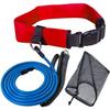 UCEDER Swim Belt Swim Training Belt with 2.2M Bungee Cord Adjustable Swim Tether for Swim in Place Swimming Pool Trainer Belt for Stationary Harness Aquatic Resistance Water Exercise (Red) view 1