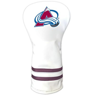 Team Golf NHL Colorado Avalanche White Vintage Driver Head Cover White Vintage Driver Golf Club Headcover, Form Fitting Design, Retro Design