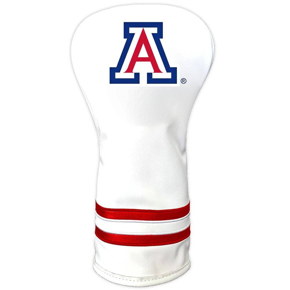 Team Golf NCAA Arizona Wildcats White Vintage Driver Head Cover White Vintage Driver Golf Club Headcover, Form Fitting Design, Retro Design