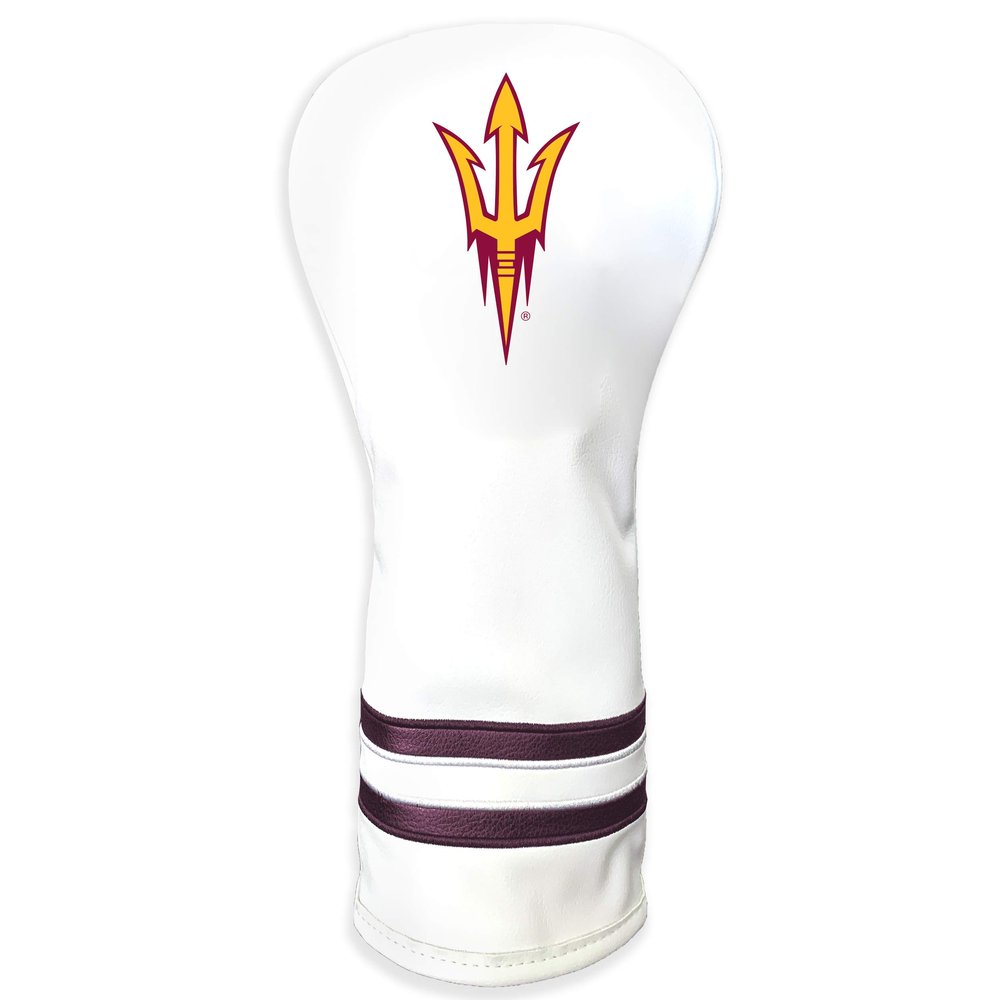 Team Golf NCAA Arizona State Sun Devils White Vintage Fairway Head Cover White Vintage Fairway Golf Club Headcover, Form Fitting Design, Retro Design