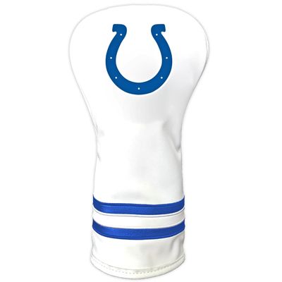 Team Golf NFL Indianapolis Colts White Vintage Driver Head Cover White Vintage Driver Golf Club Headcover, Form Fitting Design, Retro Design & Superb Quality