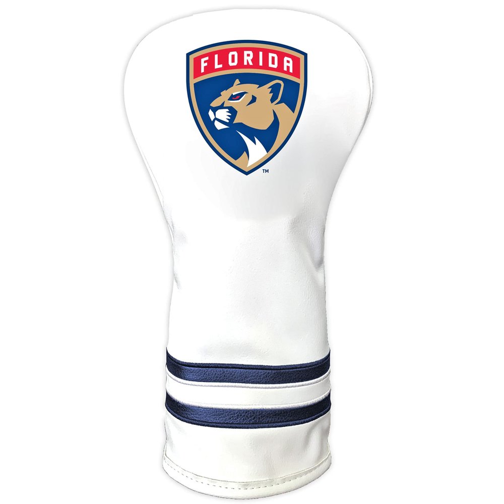 Team Golf NHL Florida Panthers White Vintage Driver Head Cover White Vintage Driver Golf Club Headcover, Form Fitting Design, Retro Design