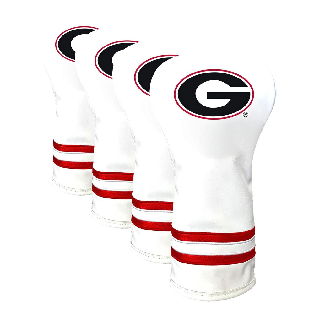 Team Golf NCAA Georgia Bulldogs White Vintage Driver Head Cover White Vintage Driver Golf Club Headcover, Form Fitting Design, Retro Design