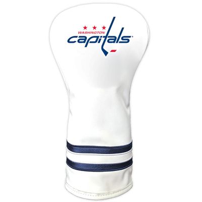 Team Golf NHL Washington Capitals White Vintage Driver Head Cover White Vintage Driver Golf Club Headcover, Form Fitting Design, Retro Design