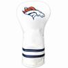 Team Golf NFL Denver Broncos White Vintage Driver Head Cover White Vintage Driver Golf Club Headcover, Form Fitting Design, Retro Design view 1