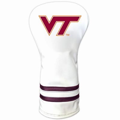 Team Golf NCAA Virginia Tech Hokies White Vintage Driver Head Cover White Vintage Driver Golf Club Headcover, Form Fitting Design, Retro Design