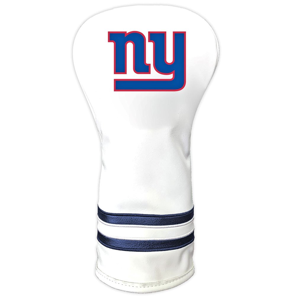 Team Golf NFL New York Giants White Vintage Driver Head Cover White Vintage Driver Golf Club Headcover, Form Fitting Design, Retro Design