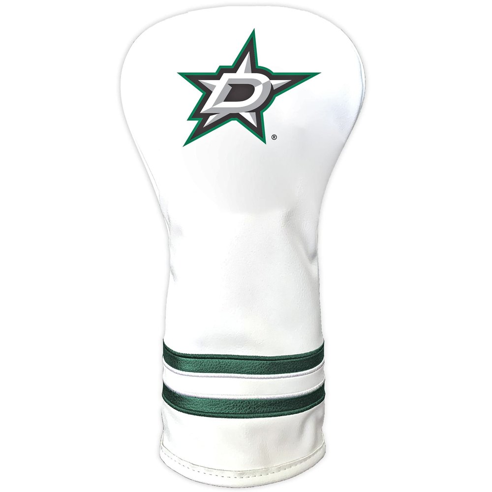 Team Golf NHL Dallas Stars White Vintage Driver Head Cover White Vintage Driver Golf Club Headcover, Form Fitting Design, Retro Design