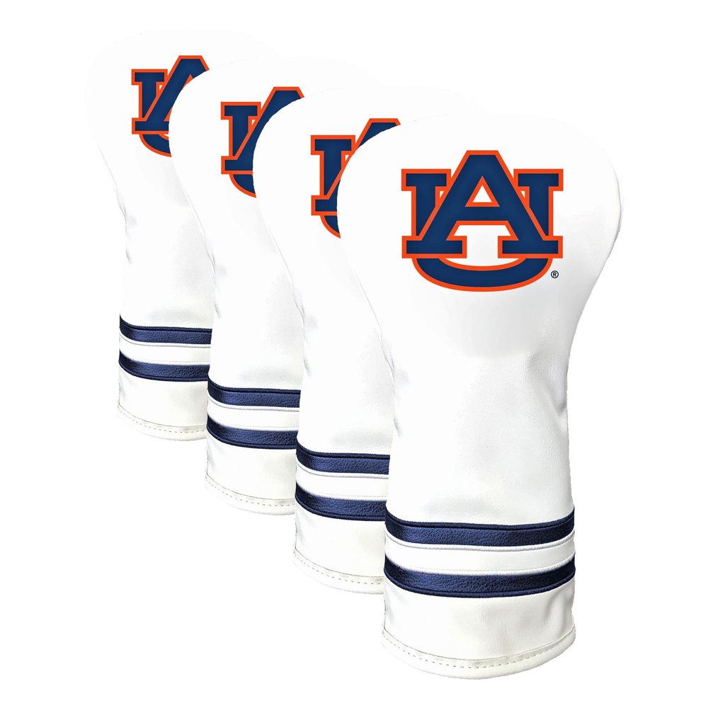 Team Golf NCAA Auburn University Tigers White Vintage Driver Head Cover White Vintage Driver Golf Club Headcover, Form Fitting Design, Retro Design