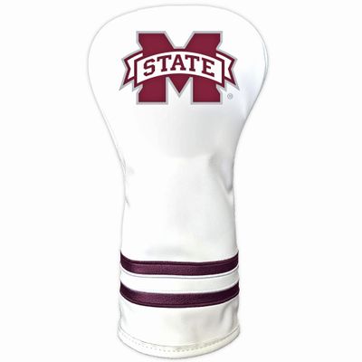 Team Golf NCAA Mississippi State Bulldogs White Vintage Driver Head Cover White Vintage Driver Golf Club Headcover, Form Fitting Design, Retro Design