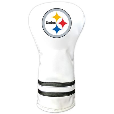 Team Golf NFL Pittsburgh Steelers White Vintage Driver Head Cover White Vintage Driver Golf Club Headcover, Form Fitting Design, Retro Design
