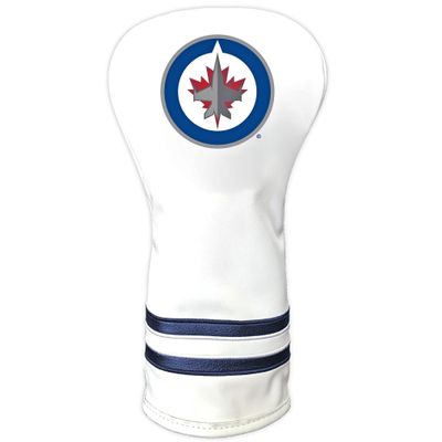 Team Golf NHL Winnipeg Jets White Vintage Driver Head Cover White Vintage Driver Golf Club Headcover, Form Fitting Design, Retro Design