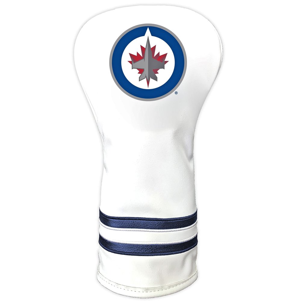 Team Golf NHL Winnipeg Jets White Vintage Driver Head Cover White Vintage Driver Golf Club Headcover, Form Fitting Design, Retro Design