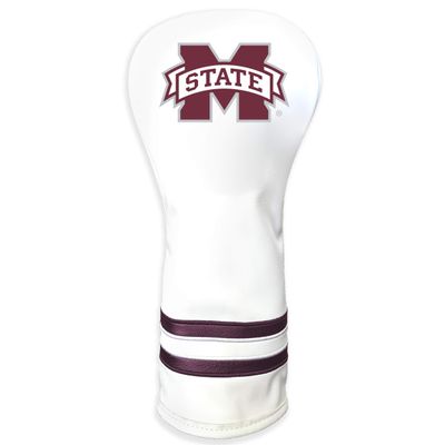 Team Golf NCAA Mississippi State Bulldogs White Vintage Fairway Head Cover White Vintage Fairway Golf Club Headcover, Form Fitting Design, Retro Design