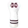 Team Golf NCAA Mississippi State Bulldogs White Vintage Fairway Head Cover White Vintage Fairway Golf Club Headcover, Form Fitting Design, Retro Design view 1