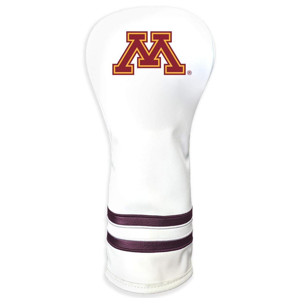 Team Golf NCAA Minnesota Golden Gophers White Vintage Fairway Head Cover White Vintage Fairway Golf Club Headcover, Form Fitting Design, Retro Design