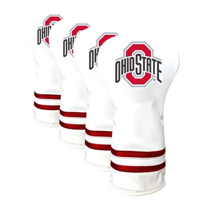 Team Golf NCAA Ohio State Buckeyes White Vintage Driver Head Cover White Vintage Driver Golf Club Headcover, Form Fitting Design, Retro Design