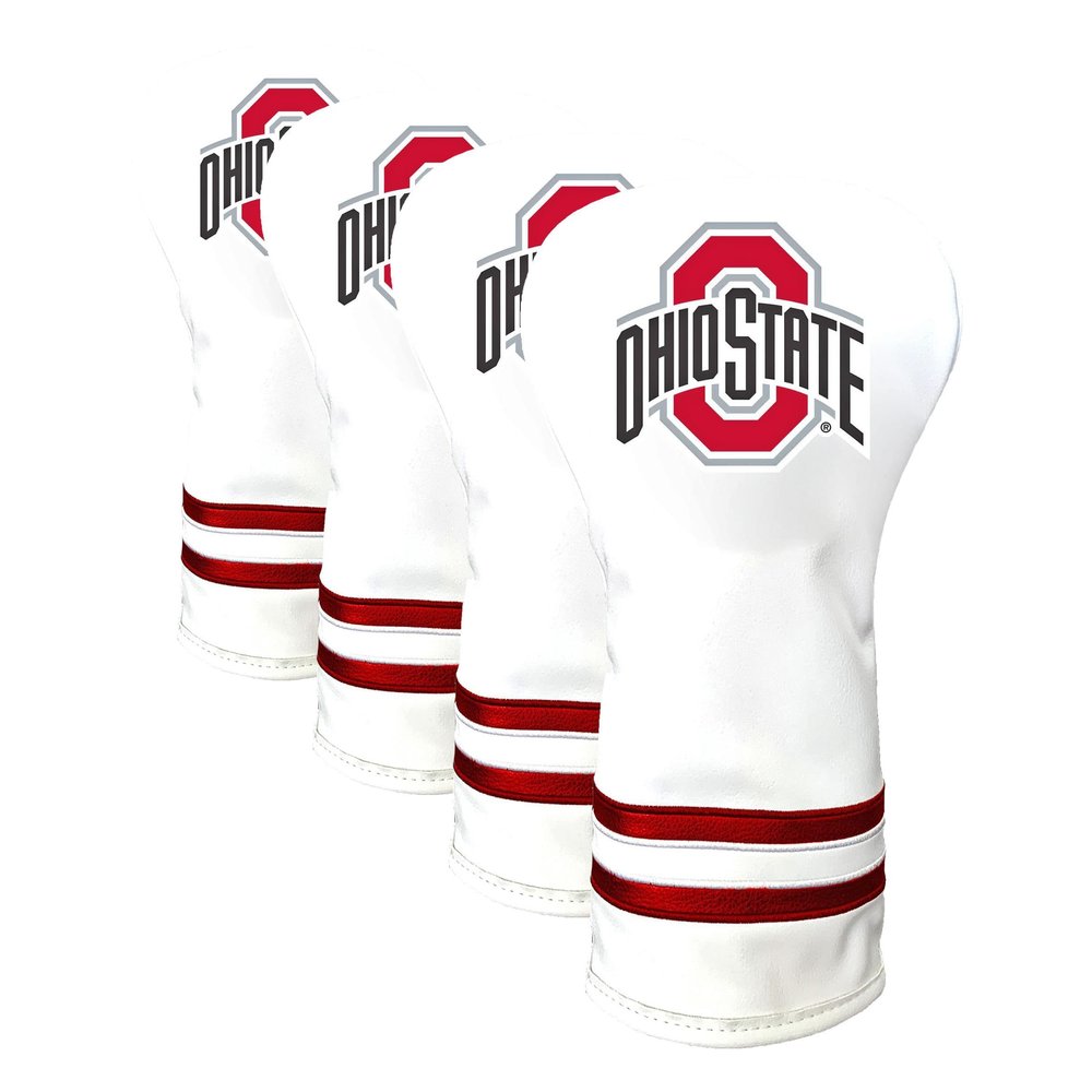 Team Golf NCAA Ohio State Buckeyes White Vintage Driver Head Cover White Vintage Driver Golf Club Headcover, Form Fitting Design, Retro Design