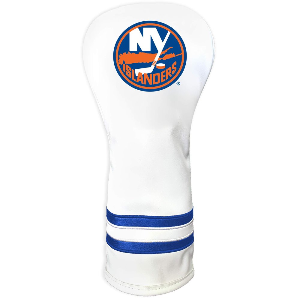 Team Golf NHL New York Islanders White Vintage Fairway Head Cover White Vintage Fairway Golf Club Headcover, Form Fitting Design, Retro Design