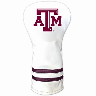 Team Golf NCAA Texas A&M Aggies White Vintage Driver Head Cover White Vintage Driver Golf Club Headcover, Form Fitting Design, Retro Design
