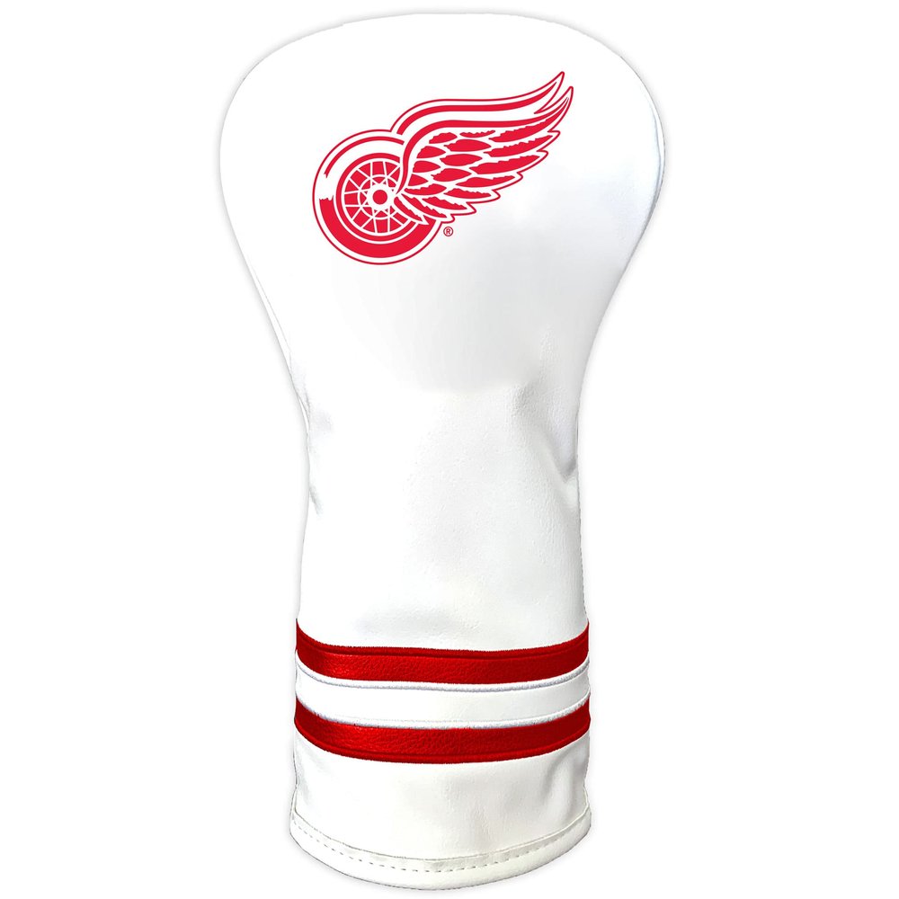 Team Golf NHL Detroit Red Wings White Vintage Driver Head Cover White Vintage Driver Golf Club Headcover, Form Fitting Design, Retro Design