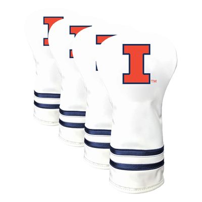 Team Golf NCAA Illinois Fighting Illini White Vintage Driver Head Cover White Vintage Driver Golf Club Headcover, Form Fitting Design, Retro Design