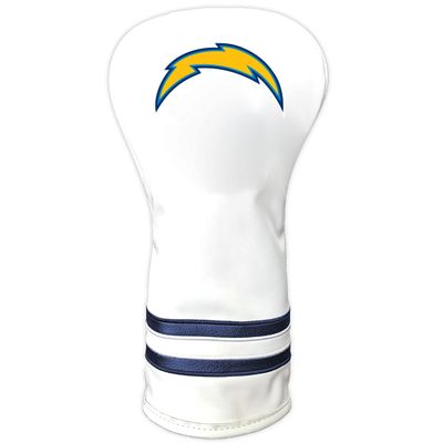 Team Golf NFL Los Angeles Chargers White Vintage Driver Head Cover White Vintage Driver Golf Club Headcover, Form Fitting Design, Retro Design