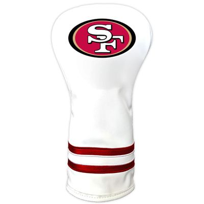 Team Golf NFL San Francisco 49Ers White Vintage Driver Head Cover White Vintage Driver Golf Club Headcover, Form Fitting Design, Retro Design