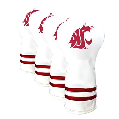 Team Golf NCAA Washington State Cougars White Vintage Driver Head Cover White Vintage Driver Golf Club Headcover, Form Fitting Design, Retro Design