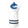 Team Golf NHL Vancouver Canucks White Vintage Driver Head Cover White Vintage Driver Golf Club Headcover, Form Fitting Design, Retro Design view 1