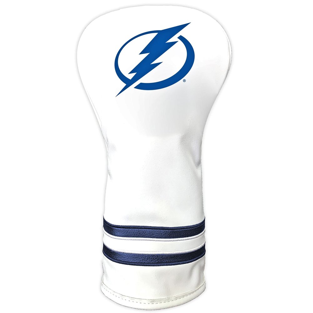 Team Golf NHL Tampa Bay Lightning White Vintage Driver Head Cover White Vintage Driver Golf Club Headcover, Form Fitting Design, Retro Design