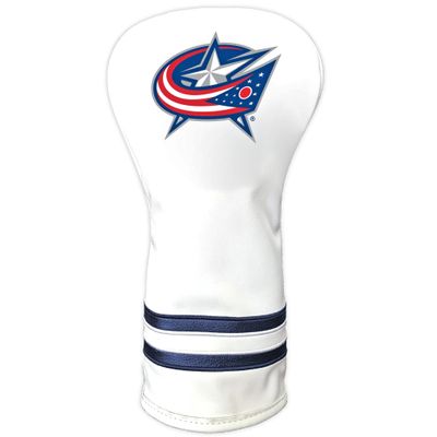 Team Golf NHL Columbus Blue Jackets White Vintage Driver Head Cover White Vintage Driver Golf Club Headcover, Form Fitting Design, Retro Design