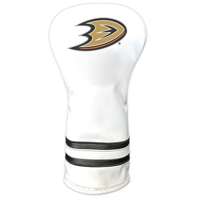 Team Golf NHL Anaheim Ducks White Vintage Driver Head Cover White Vintage Driver Golf Club Headcover, Form Fitting Design, Retro Design