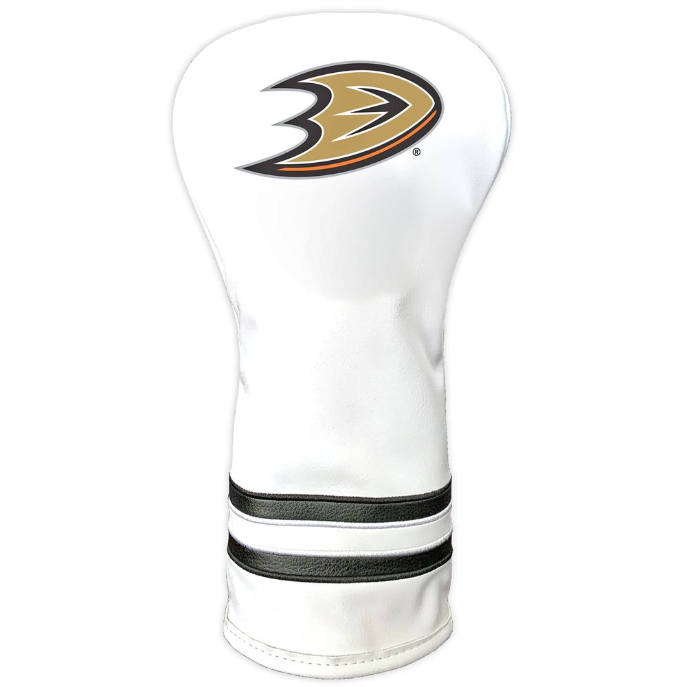 Team Golf NHL Anaheim Ducks White Vintage Driver Head Cover White Vintage Driver Golf Club Headcover, Form Fitting Design, Retro Design