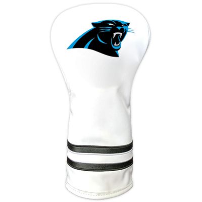 Team Golf NFL Carolina Panthers White Vintage Driver Head Cover White Vintage Driver Golf Club Headcover, Form Fitting Design, Retro Design