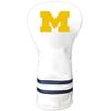 Team Golf NCAA Michigan Wolverines White Vintage Driver Head Cover White Vintage Driver Golf Club Headcover, Form Fitting Design, Retro Design view 1