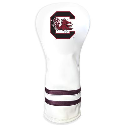 Team Golf NCAA South Carolina Gamecocks White Vintage Fairway Head Cover White Vintage Fairway Golf Club Headcover, Form Fitting Design, Retro Design