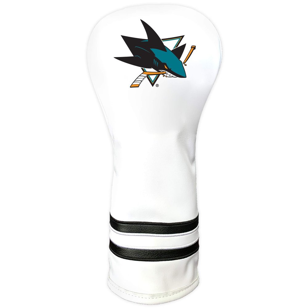 Team Golf NHL San Jose Sharks White Vintage Fairway Golf Club Headcover, Form Fitting Design, Retro Design &