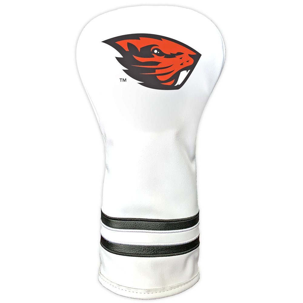 Team Golf NCAA Oregon State Beavers White Vintage Driver Head Cover White Vintage Driver Golf Club Headcover, Form Fitting Design, Retro Design