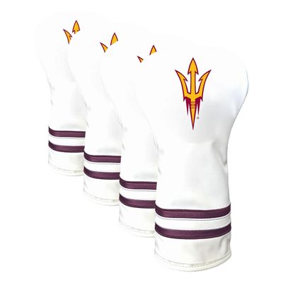 Team Golf NCAA Arizona State Sun Devils White Vintage Driver Head Cover White Vintage Driver Golf Club Headcover, Form Fitting Design, Retro Design