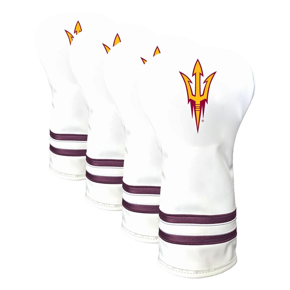 Team Golf NCAA Arizona State Sun Devils White Vintage Driver Head Cover White Vintage Driver Golf Club Headcover, Form Fitting Design, Retro Design