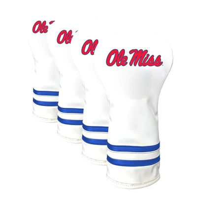 Team Golf NCAA Ole Miss Rebels White Vintage Driver Head Cover White Vintage Driver Golf Club Headcover, Form Fitting Design, Retro Design