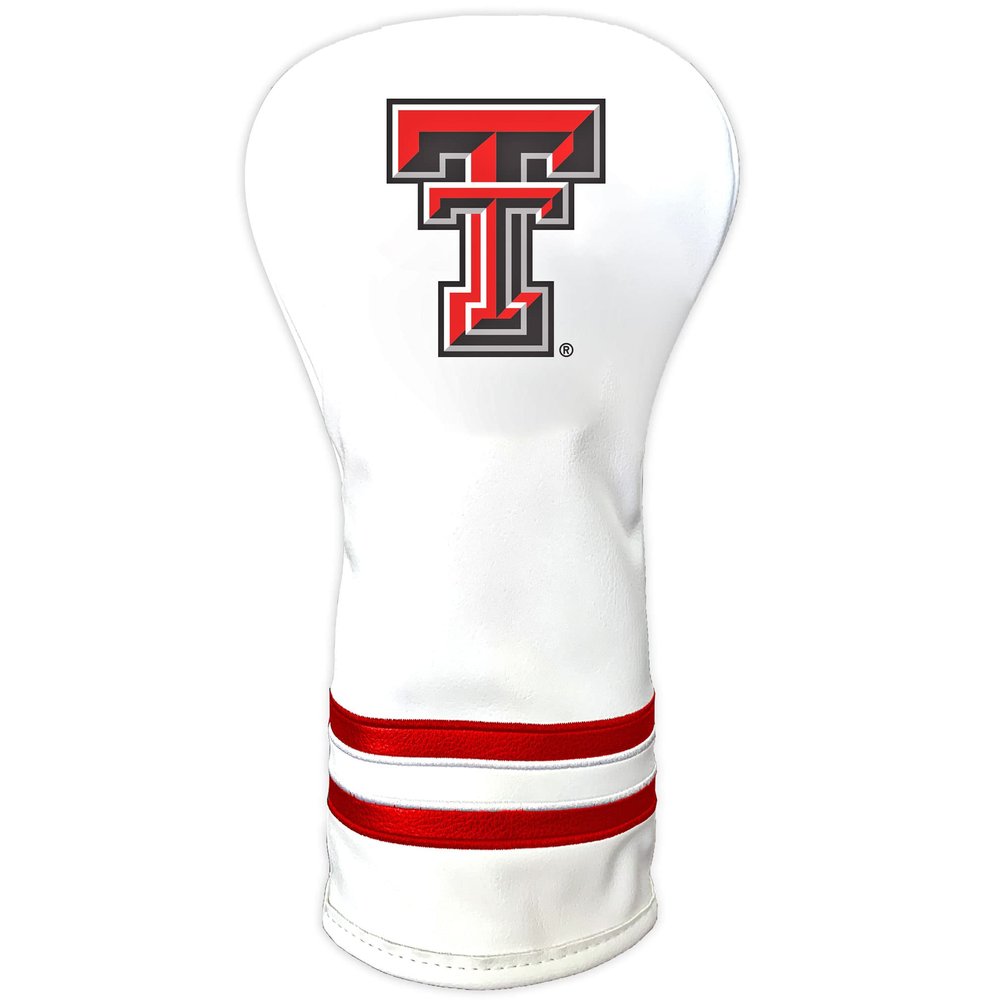 Team Golf NCAA Texas Tech Red Raiders White Vintage Driver Head Cover White Vintage Driver Golf Club Headcover, Form Fitting Design, Retro Design
