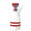 Team Golf NCAA Texas Tech Red Raiders White Vintage Driver Head Cover White Vintage Driver Golf Club Headcover, Form Fitting Design, Retro Design view 1
