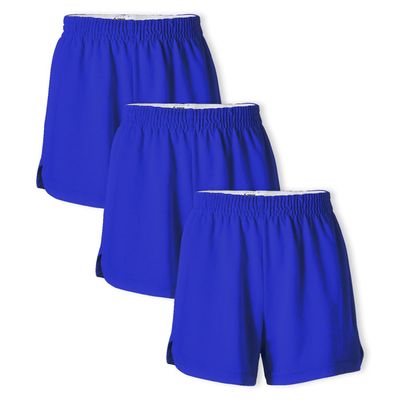 Soffe Girls' Authentic Cheer Shorts, 2.75" Inseam, Royal, Large (3-Pack)