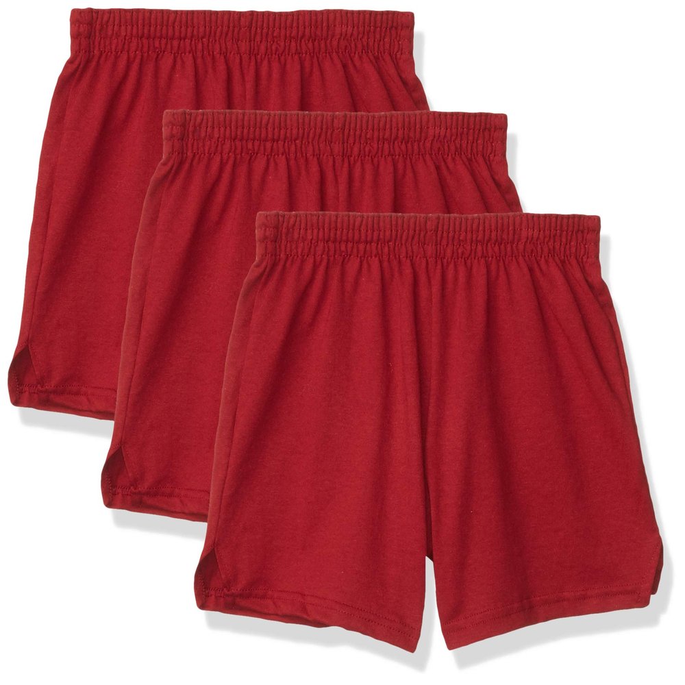 Soffe Girls' Authentic Cheer Short, Cardinal, X-Large (3-Pack)