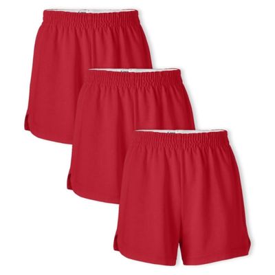 Soffe Girls' Authentic Cheer Shorts, 2.75" Inseam, Red, X-Large (3-Pack)