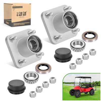 10L0L Golf Cart Front Wheel Hub Assembly with Hub Bearing/Oil Seal/Dust Cover for EZGO PDS&TXT/Medalist Gas & Electric 2001.5-2013,Replace OEM# 70895G01,L44643(Pack of 2)