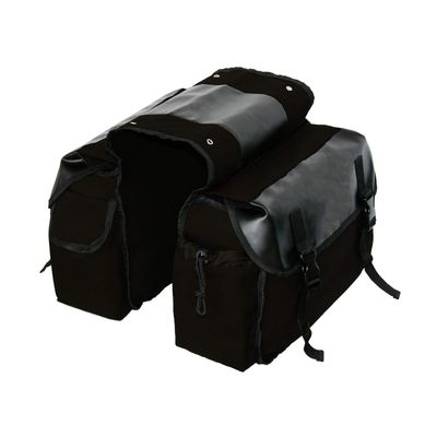 UNISTRENGH Updated Bike Pannier Bags Canvas Cycling Equipment Pack Multifunctional Messenger Rear Seat Trunk Carrier Bag Bicycle Shelf Pack Saddle Bag for MTB, Riding, Bike Touring (Black)