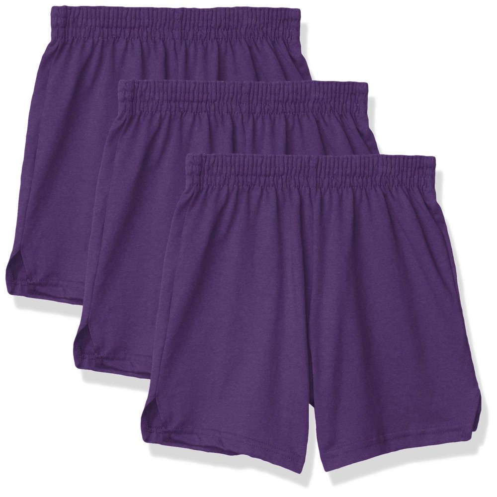 Soffe Girls Authentic Cheer Shorts, Purple (3-Pack), X-Small US
